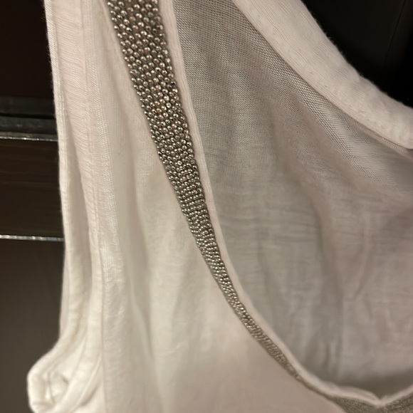 NEW H&M beaded trim white tank top. Size xs. Very soft & lightweight for summer - Picture 3 of 6